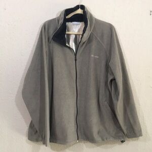 Columbia Mens 3X Omni Heat Full Zip Gray Jacket with Black Sherpa Collar